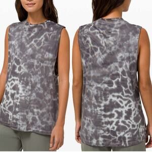 Lululemon All Yours Tie Dye Sleeveless Athletic Tank Top Graphite ptp21